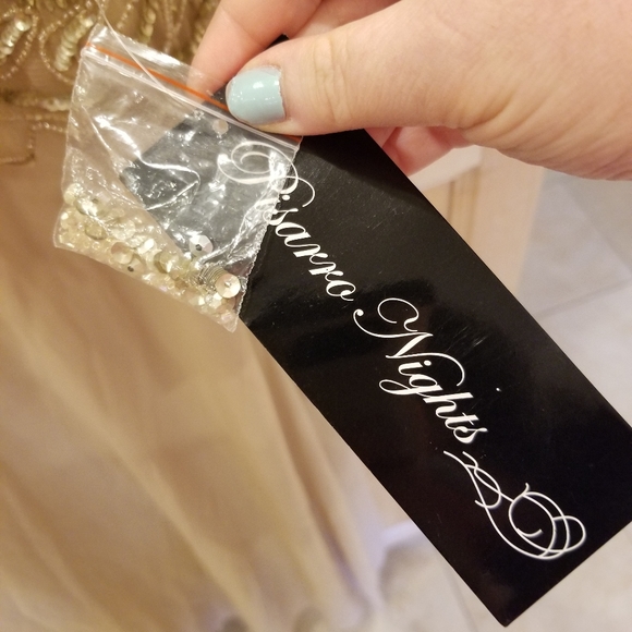 Pisarro Nights Sequined and Beaded Long Dress10 - Picture 12 of 13